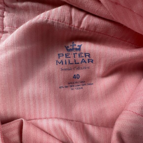 Peter Millar Golf Short Mens 40 Silk Linen Pink Chino 9" Inseam Seaside - Picture 7 of 7